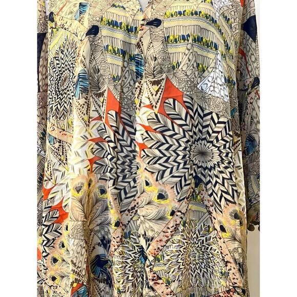 Umgee Women's Bohemian Kimono Jacket M Multicolor Geometric Fringe - Picture 3 of 9